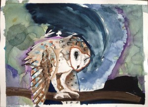 Agnes-Pedersen-painting---Owl-Painted