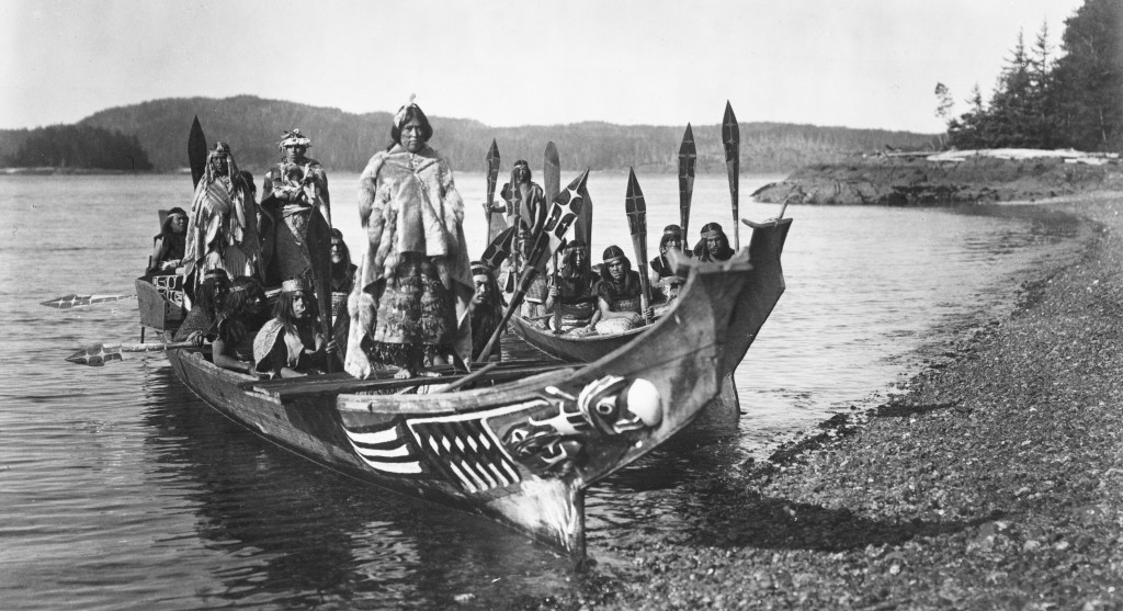 Wedding party, 1914. A still from the film In the Land of the Head Hunters, in which Curtis sought to re-create a mythic story of the Kwakiutl.